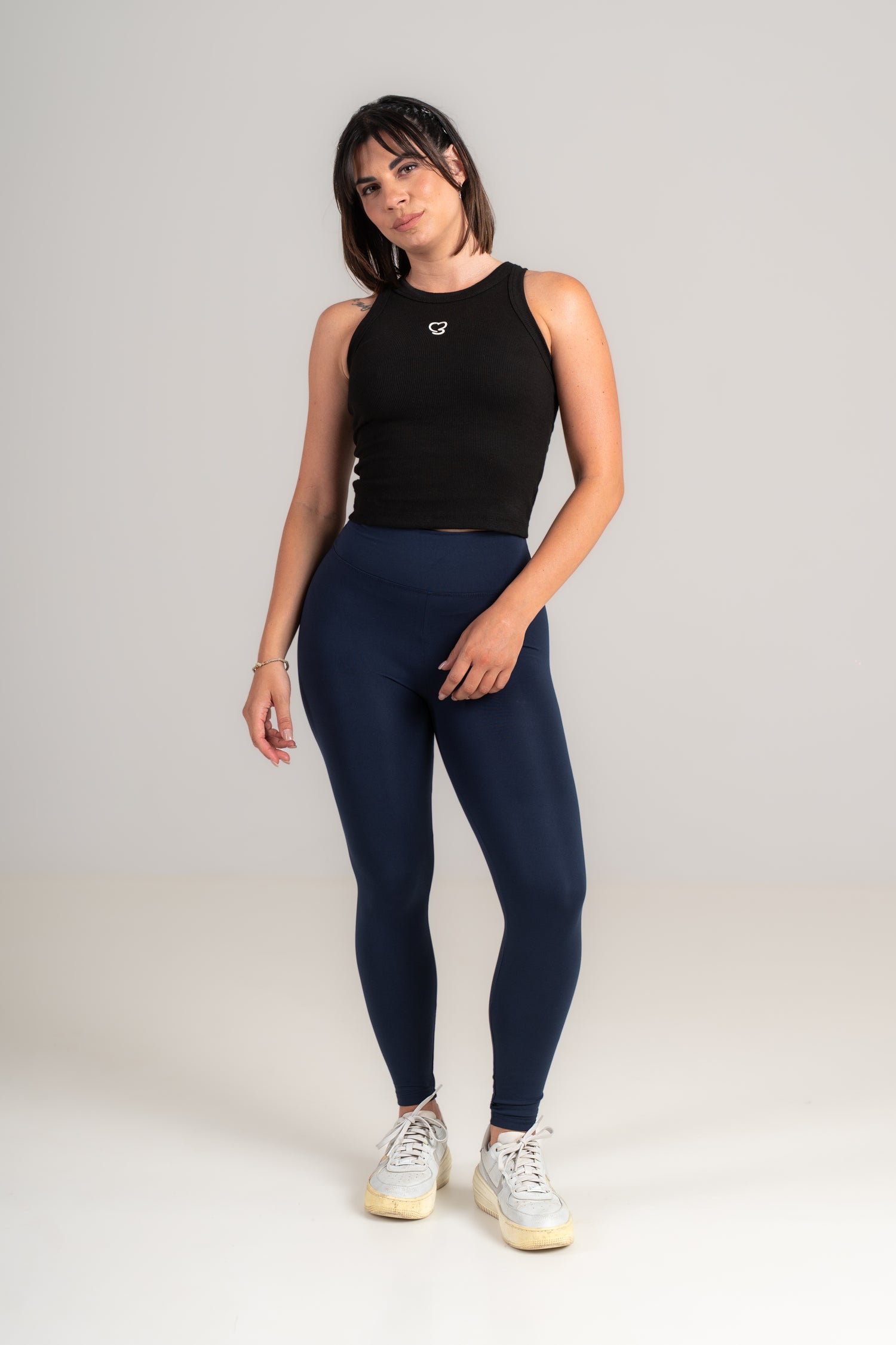 High-Waisted Sculpting Leggings - Seamless Push-Up Gym Leggings - navy - Seven Seconds Activewear
