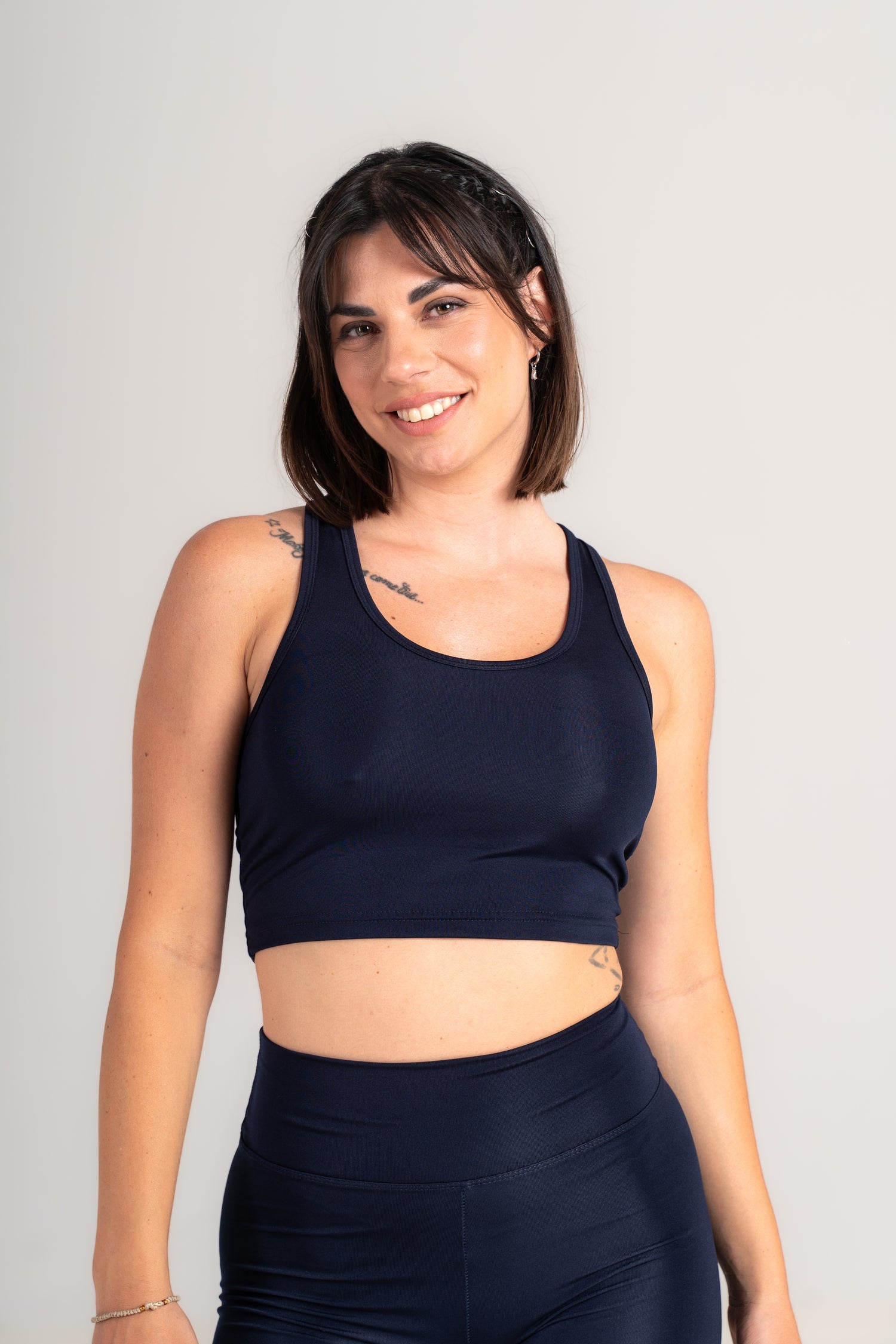 Energy Move Biker Shorts Set - Sports Bra & Shorts Matching Set - navy - Seven Seconds Activewear